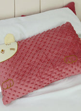 Soft Velvet Kids Pillow – Cute Cartoon Design, 28cm x 47cm Pink
