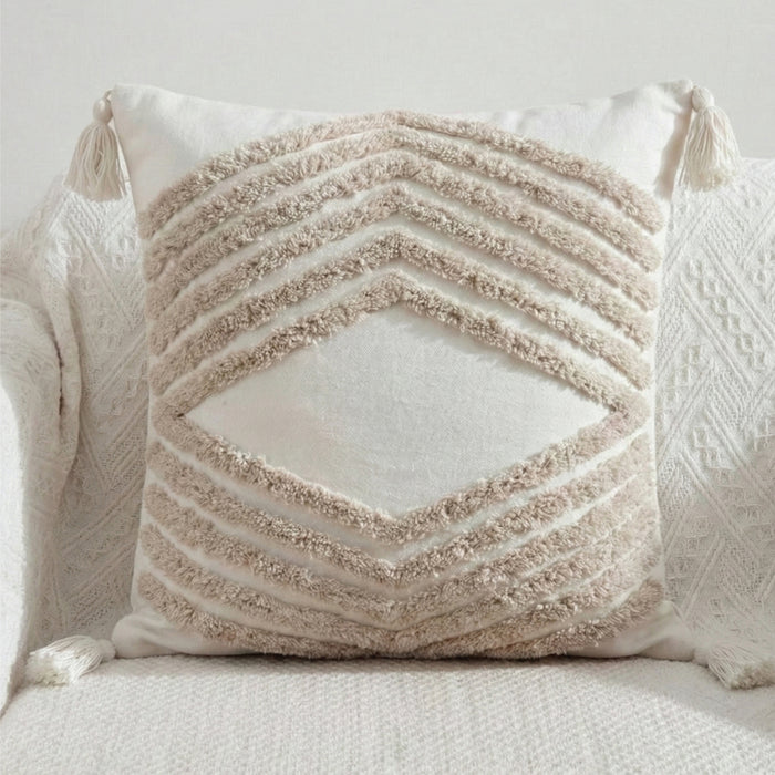 Boho Handcrafted Throw Pillow 45x45cm Filled Cushion with Arrow Design Pack of 2