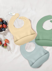 Adorable Silicone Baby Bibs  Set of 3 – Soft, Waterproof & Adjustable (10-72 Months)
