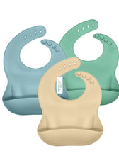 Adorable Silicone Baby Bibs  Set of 3 – Soft, Waterproof & Adjustable (10-72 Months)