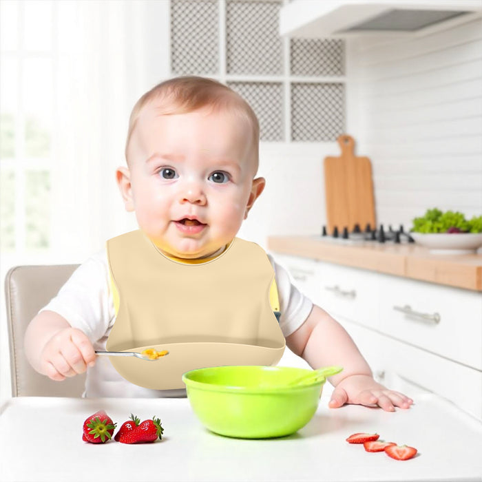 Adorable Silicone Baby Bibs  Set of 3 – Soft, Waterproof & Adjustable (10-72 Months)