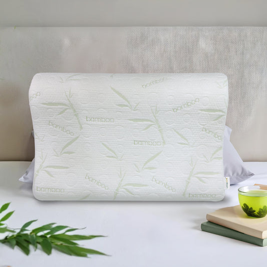 Bamboo Cervical Ergonomic Memory Foam Pillow - Cotton Home