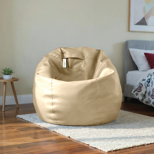 Adult Bean Bag Chair Premium PU Leather  62x105cm - Beige