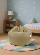 Kids Bean Bag Chair Premium PU Leather 50x80x80cm - Beige