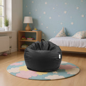 Kids Bean Bag Chair Premium PU Leather 50x80x80cm - Black