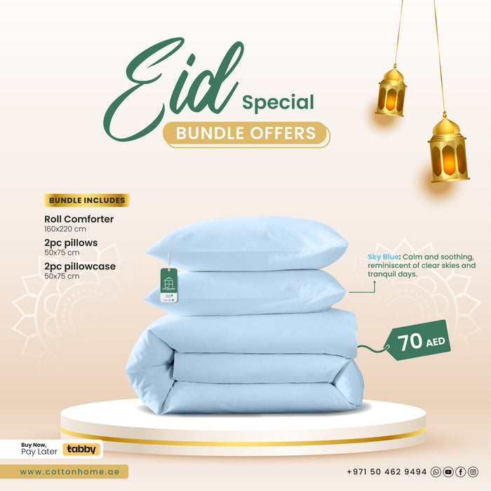 EID Special Bundle:  Luxurious Comfort Essentials for a Cozy Celebration! - Sky Blue