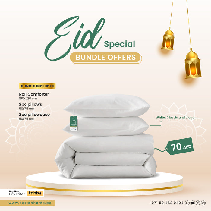 EID Special Bundle:  Luxurious Comfort Essentials for a Cozy Celebration! - White