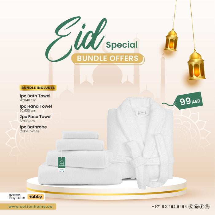 EID Special Bundle: Luxurious Bedding Essentials for a Cozy Celebration! - White