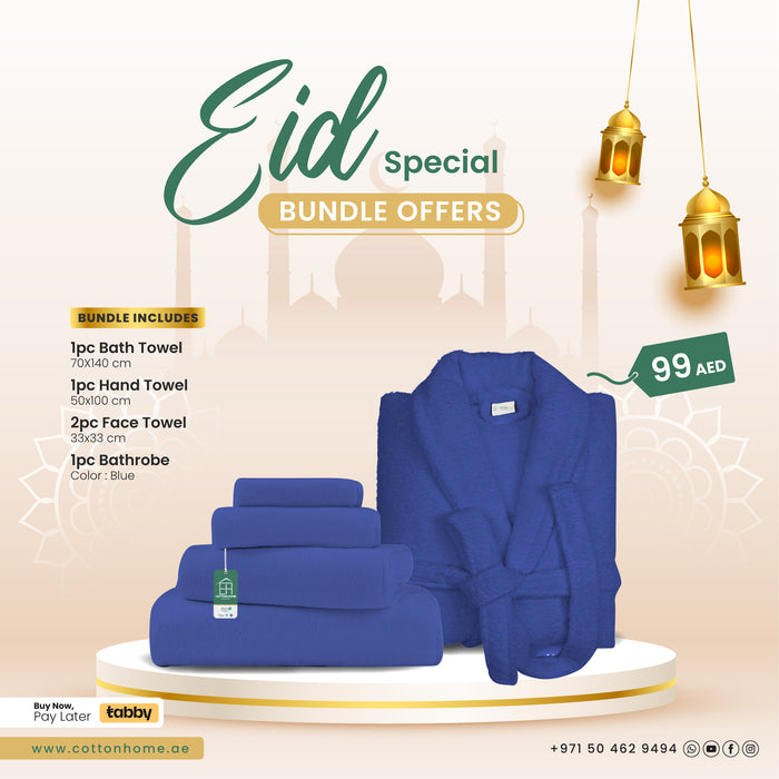 EID Special Bundle: Luxurious Bedding Essentials for a Cozy Celebration! - Blue