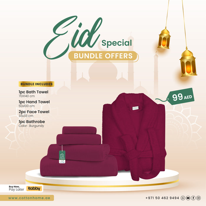 EID Special Bundle: Luxurious Bedding Essentials for a Cozy Celebration! - Burgundy