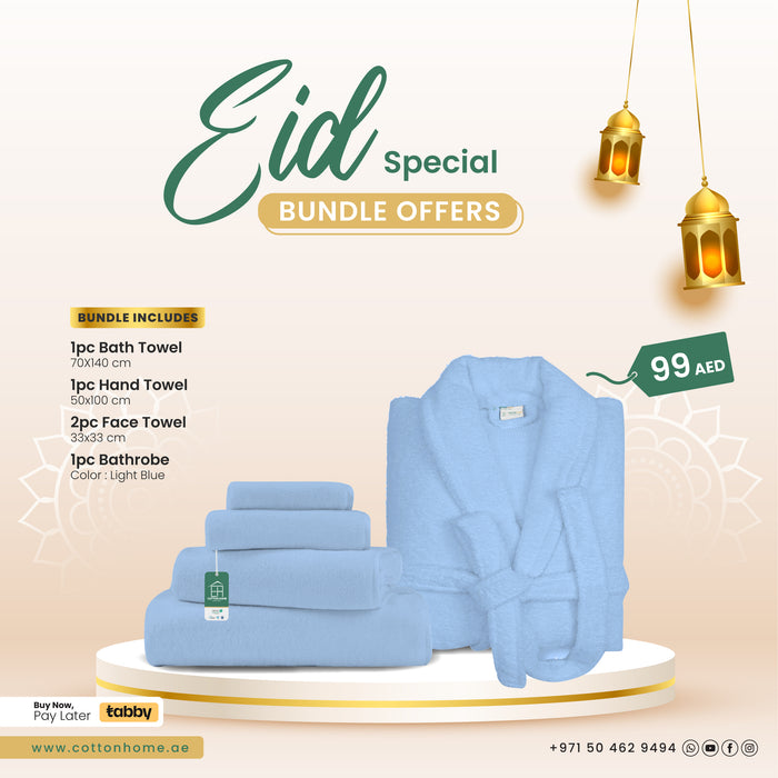 EID Special Bundle: Luxurious Bedding Essentials for a Cozy Celebration! - Light Blue