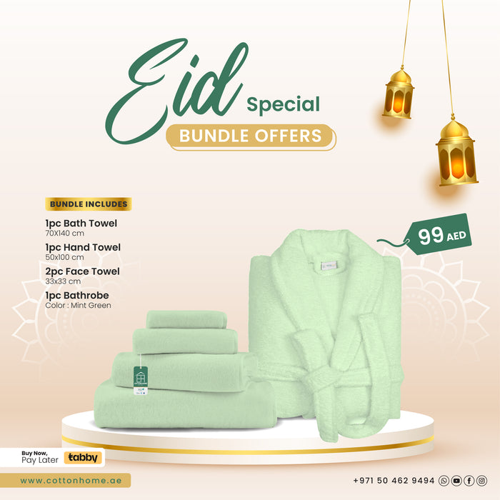 EID Special Bundle: Luxurious Bedding Essentials for a Cozy Celebration! - Mint Green