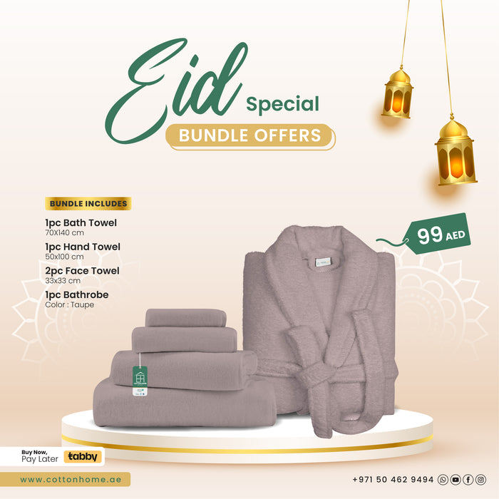 EID Special Bundle: Luxurious Bedding Essentials for a Cozy Celebration! - Taupe