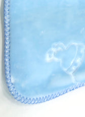 Ultra-Soft Bear Baby Blanket Lightweight & Cozy Plush with Embossed Designs, 140x110cm - Blue
