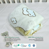 Ultra-Soft Bear Baby Blanket Lightweight & Cozy Plush with Embossed Design, 140x110cm - Grey