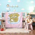 Ultra-Soft Bear Baby Blanket Lightweight & Cozy Plush with Embossed Designs, 140x110cm - Pink