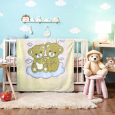 Ultra-Soft Bear Baby Blanket Lightweight & Cozy Plush with Embossed Design, 140x110cm - Yellow