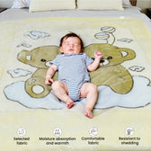 Ultra-Soft Bear Baby Blanket Lightweight & Cozy Plush with Embossed Design, 140x110cm - Yellow