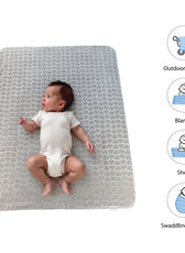 Premium Baby Blanket – Ultra Soft, Lightweight & Cozy Plush with Embossed Hearts, 140x110cm Grey