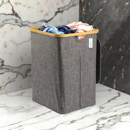 Laundry Basket with Lid & Handles Foldable – Collapsible Clothes Storage Bin 65x45cm, Grey