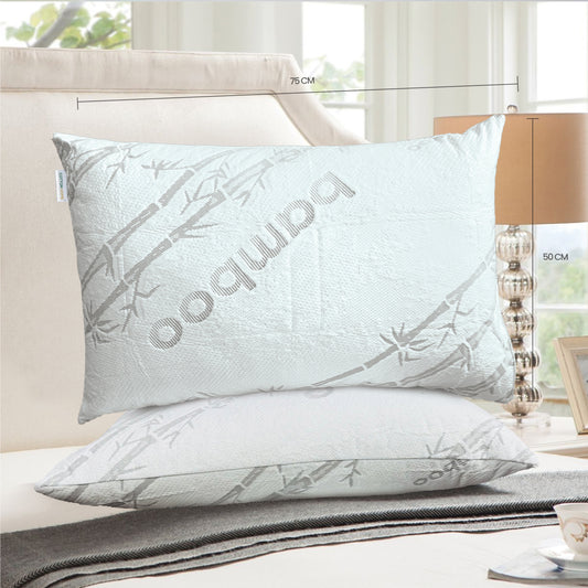 Bamboo Waterproof Pillow Protector 50 X 75 CM - 2 Piece, Grey
