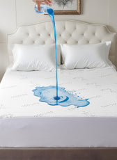 Premium Bamboo Grey Mattress Protector 200x200+35CM Breathable & Waterproof - Cotton Home