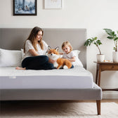 Premium Bamboo Grey Mattress Protector 90x200+35CM Breathable & Waterproof - Cotton Home