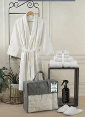 Bathrobe, Towels, Slippers & Room Fragrance Set by Cotton Home