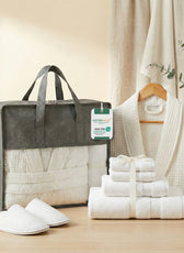 Towels, Bathrobe, Slippers & Room Fragrance Set