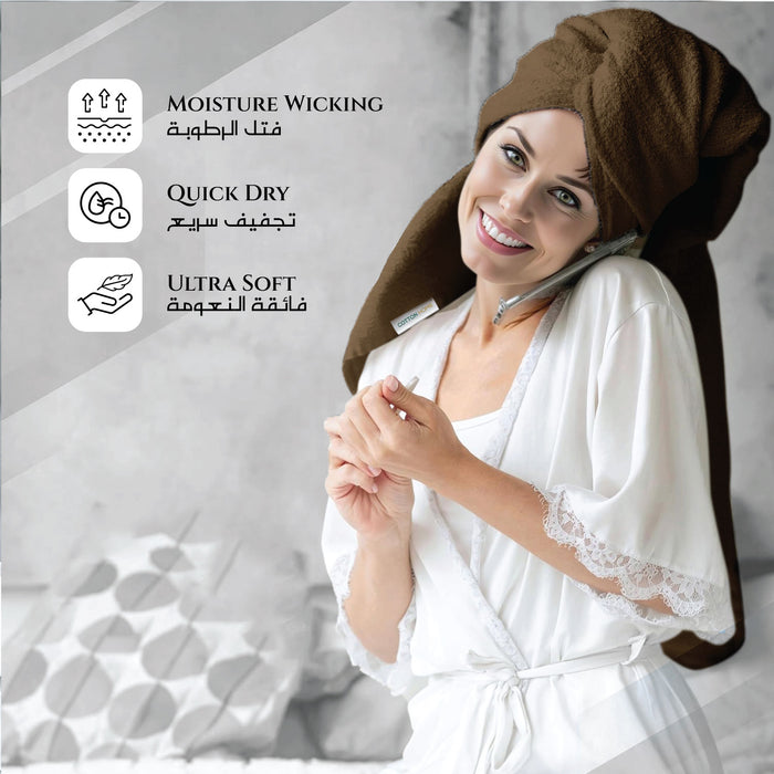 Back to School Comfort Combo 2 - Towels & Slippers Set- Brown