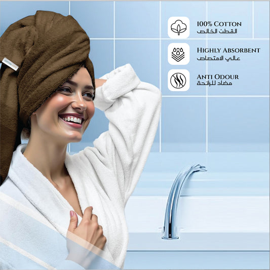 Back to School Comfort Combo 3 Towels & Slippers Set- Brown