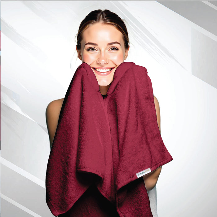 Back to School Comfort Combo 1 - Towels & Slippers Set- Burgundy