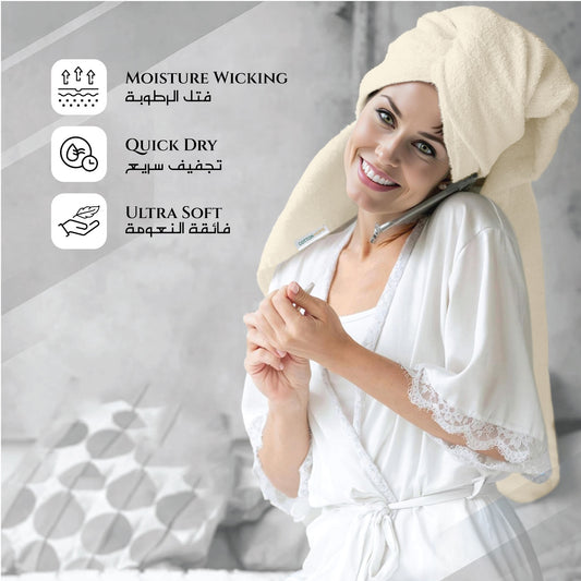 Back to School Comfort Combo 1 - Towels & Slippers Set Ivory