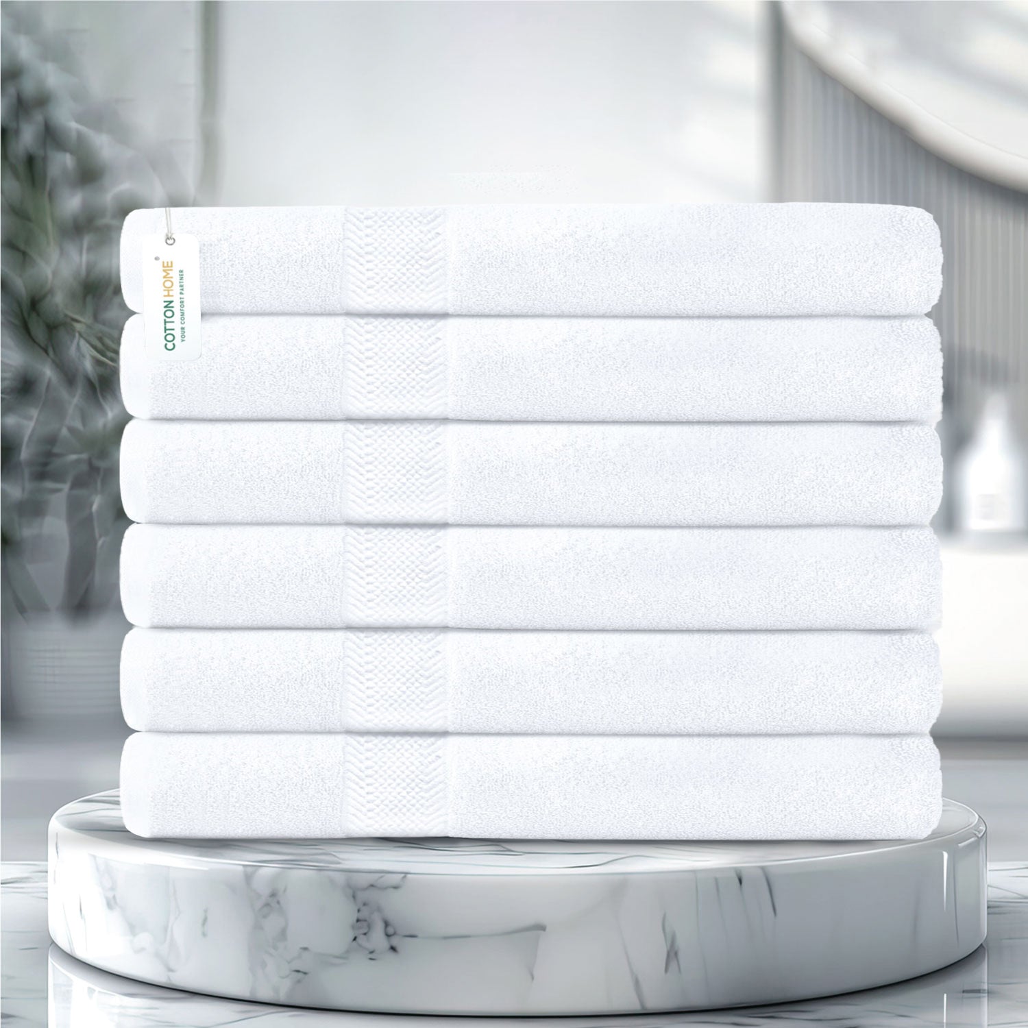 Cotton Bath Sheet 100x150 CM 6 Piece Set-Soft Feel, Quick Dry, Highly Absorbent Durable Towels