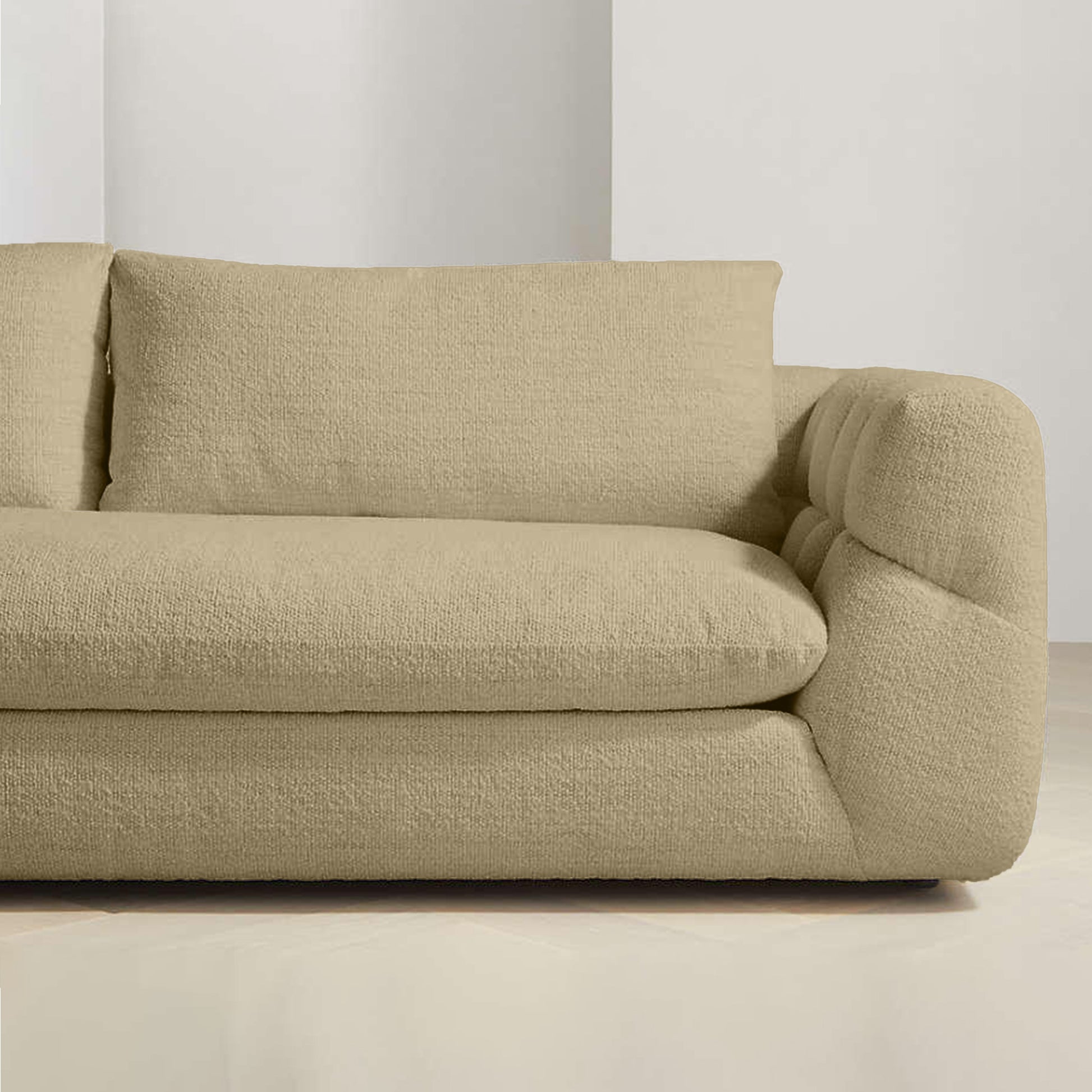 Italian Pearl Design 2-Seater Sofa – Elegant Pearl Fabric Upholstery, Premium Comfort & Style