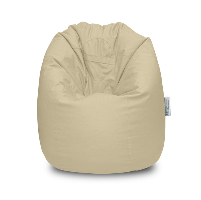 Adult Bean Bag Chair Royal Beige Premium PU Leather Comfortable and Durable Perfect for Home, Office, or Lounge 62x105cm