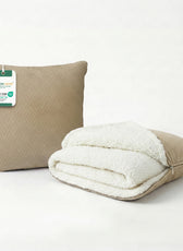 Dormella 2-in-1 Cushion with Blanket 40x40cm Cushion with 160x220cm Blanket Beige