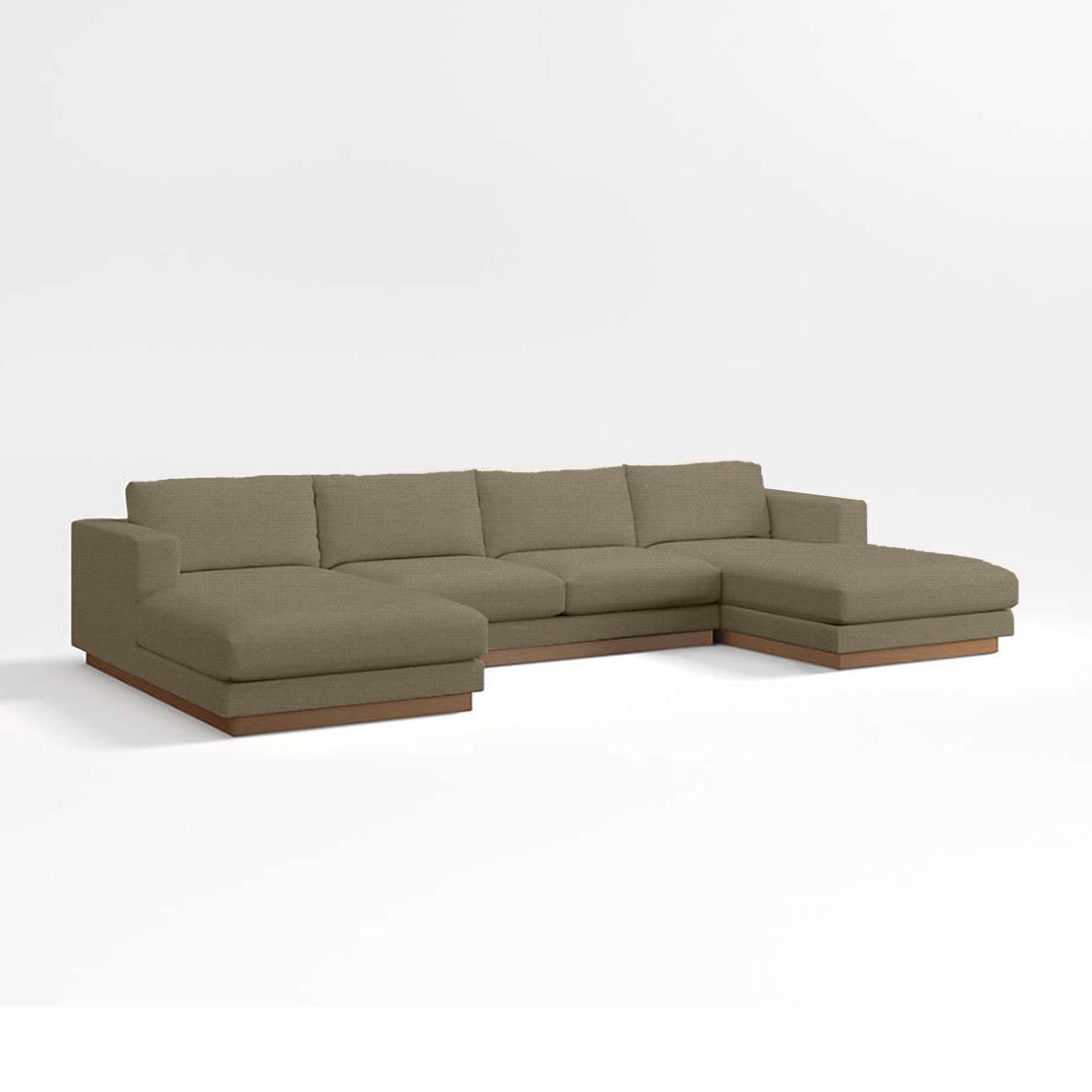 Tidal Double Chaise Fabric Sectional Sofa  Luxury Seating by Cotton Home