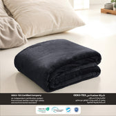 Flannel Blanket Queen 220x240cm Suitable for All Seasons, Warm Throw Blanket  - Black