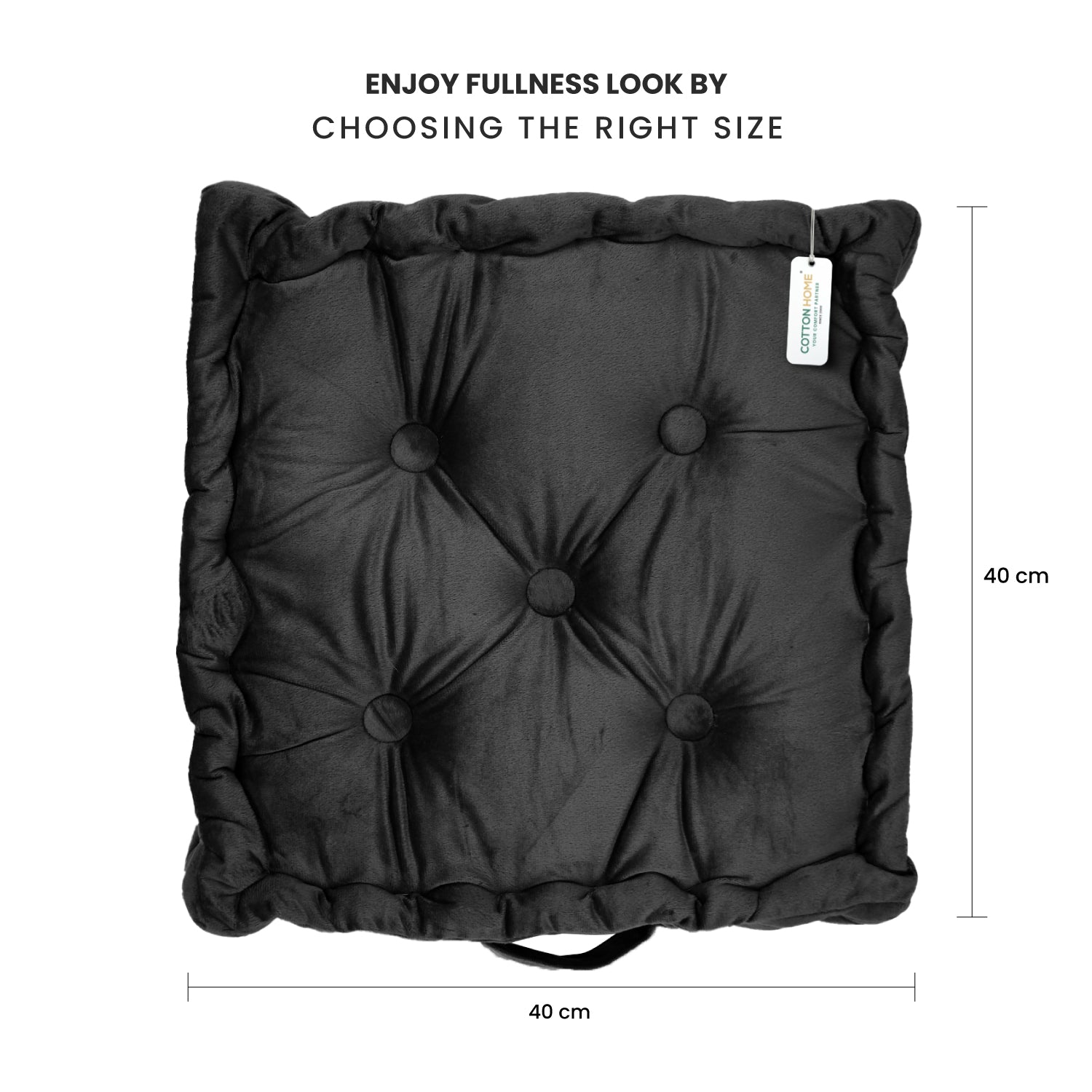 Serenity Velvet Multipurpose Seat Cushion 40x40cm Square Shape Seating