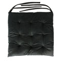 Velvet Slip Free Tufted  Chair Cushion Black 40x40cm