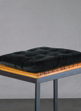 Velvet Slip Free Tufted  Chair Cushion Black 40x40cm - Cotton Home