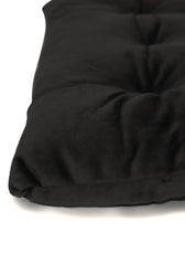 Velvet Slip Free Tufted  Chair Cushion Black 40x40cm - Cotton Home