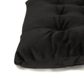 Velvet Slip Free Tufted  Chair Cushion Black 40x40cm - Pack of 4