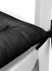 Velvet Slip Free Tufted  Chair Cushion Black 40x40cm - Cotton Home
