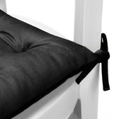 Velvet Slip Free Tufted  Chair Cushion Black 40x40cm - Pack of 2