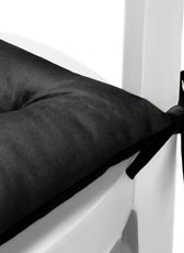 Velvet Slip Free Tufted  Chair Cushion Black 40x40cm - Pack of 4 - Cotton Home