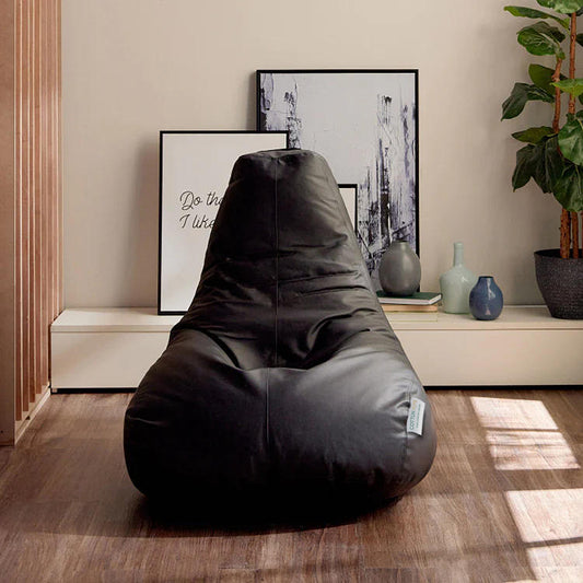 Adult Tear Drop Bean Bag Chair Black 90x90cm - Cotton Home