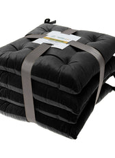 Velvet Slip Free Tufted  Chair Cushion Black 40x40cm - Pack of 4 - Cotton Home