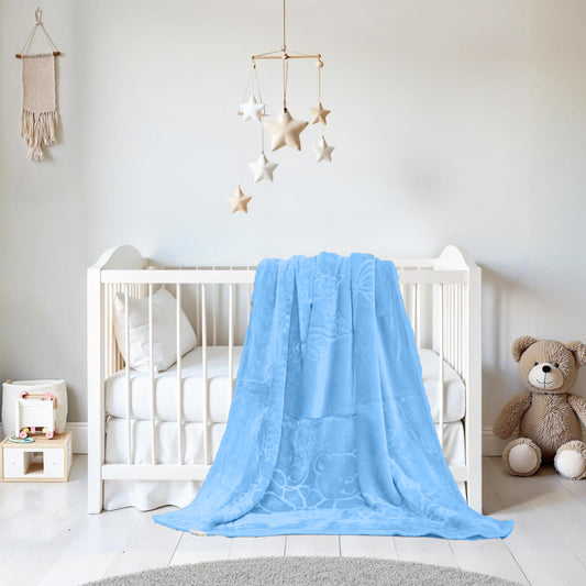 Ultra-Soft Embossed Baby Blanket – Lightweight, Cozy & Plush 140x110cm, Blue